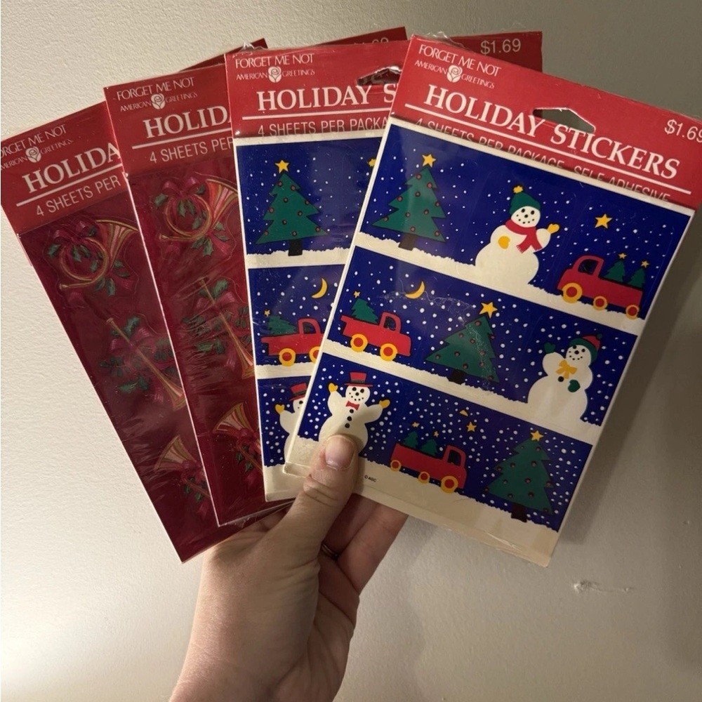 4 Pack Vintage Holiday Stickers 36 Pack (4 sheets x 9) 144 Stickers Total